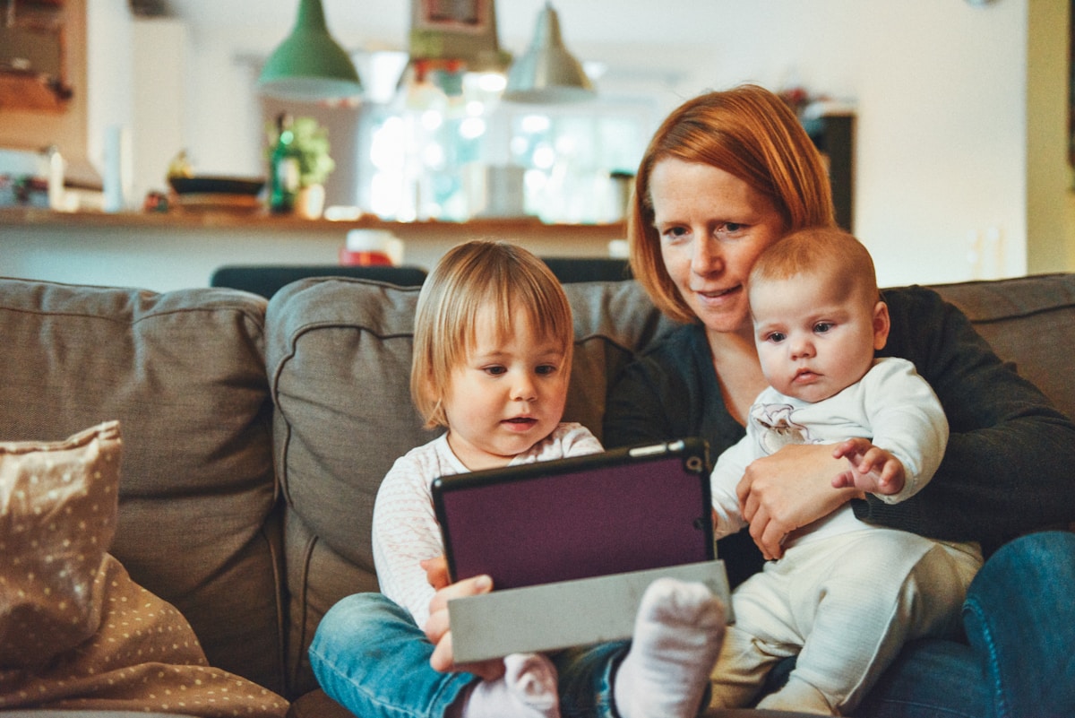 Parent and child with technology